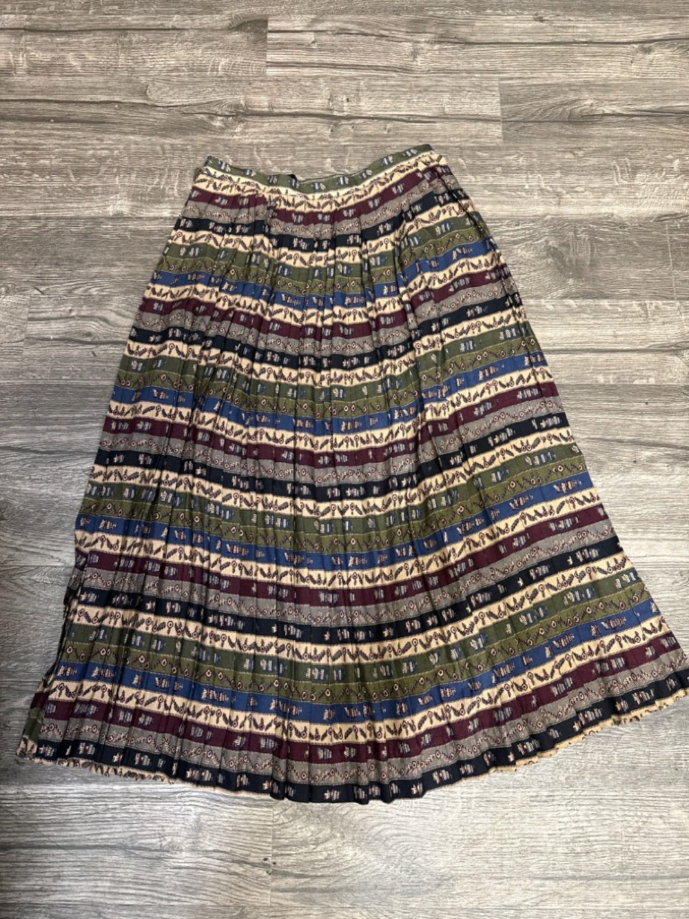 Boho Tiered Midi Skirt in Burgundy, Navy & Olive - Picture 2 of 9